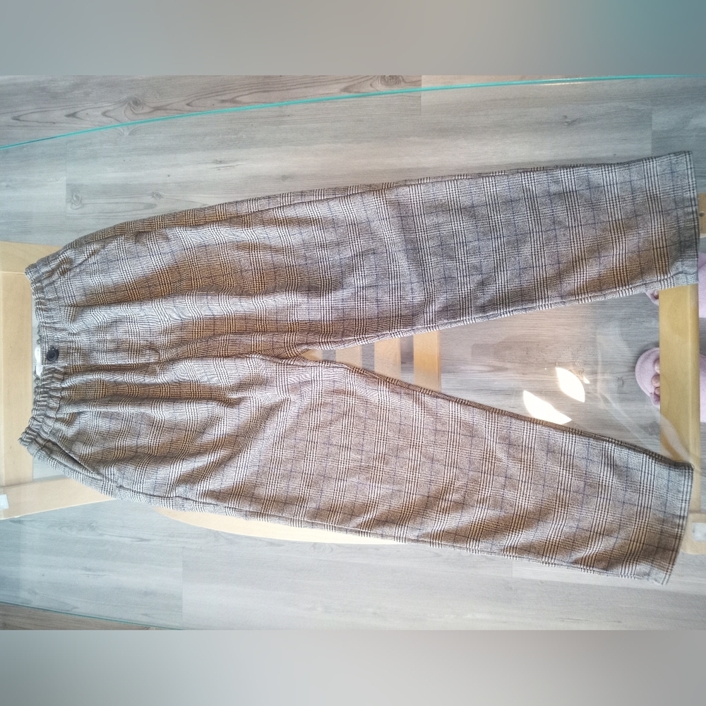 Zara Kids Gray Checkered Formal Trousers